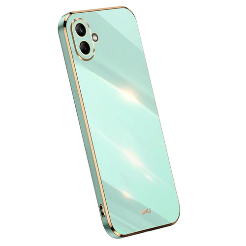 XINLI For Samsung Galaxy A06 4G Case TPU Phone Cover with Electroplating Frame - Cyan - 1