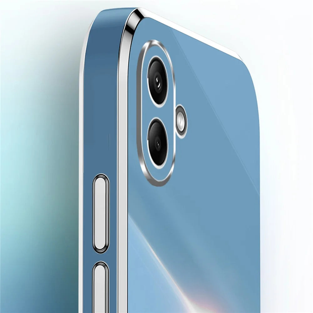 XINLI For Samsung Galaxy A06 4G Case TPU Phone Cover with Electroplating Frame - Cyan - 4