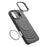 For iPhone 16 Plus Magnetic Case PC Kickstand Ripple Texture TPU Phone Cover - Black - 2