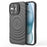 For iPhone 16 Plus Magnetic Case PC Kickstand Ripple Texture TPU Phone Cover - Black - 5