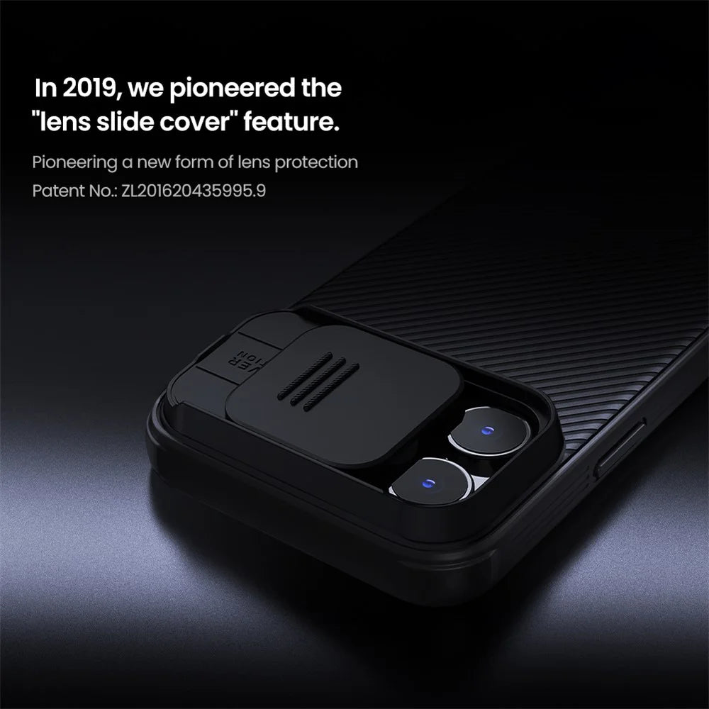 NILLKIN Camshield Pro Series for iPhone 16 Pro Max Case PC+TPU Slide Camera Lid Phone Cover - Black - 6