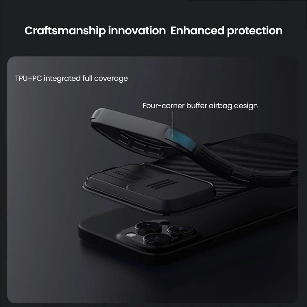 NILLKIN CamShield Pro for iPhone 16 Pro Max Case Compatible with MagSafe TPU+PC Phone Cover with Slider Camera - Blue - 6