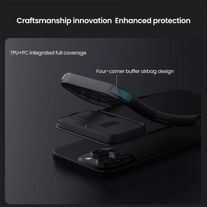 NILLKIN Camshield Pro for iPhone 16 Pro Case Compatible with MagSafe TPU+PC Phone Cover with Slider Camera - Blue - 6