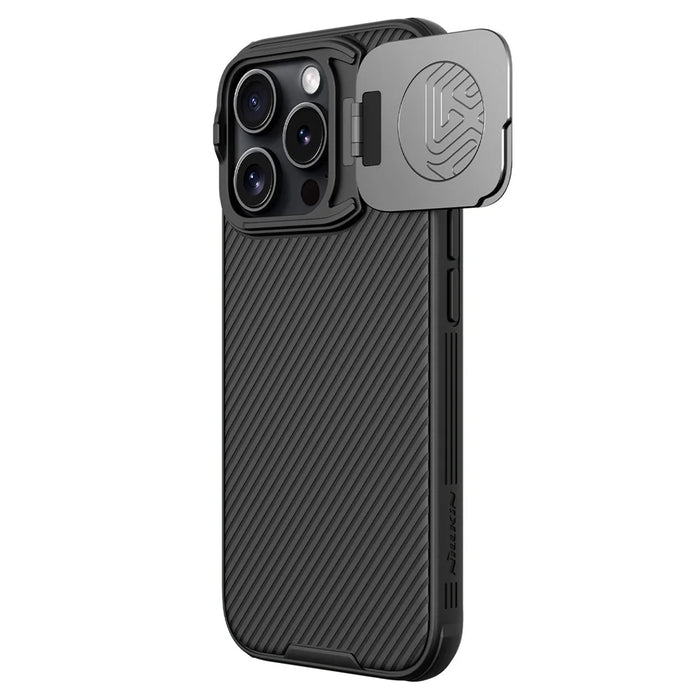 NILLKIN Camshield Prop Magnetic Series for iPhone 16 Pro Case Compatible with MagSafe PC+TPU Phone Cover with Camera Cover - Black - 1