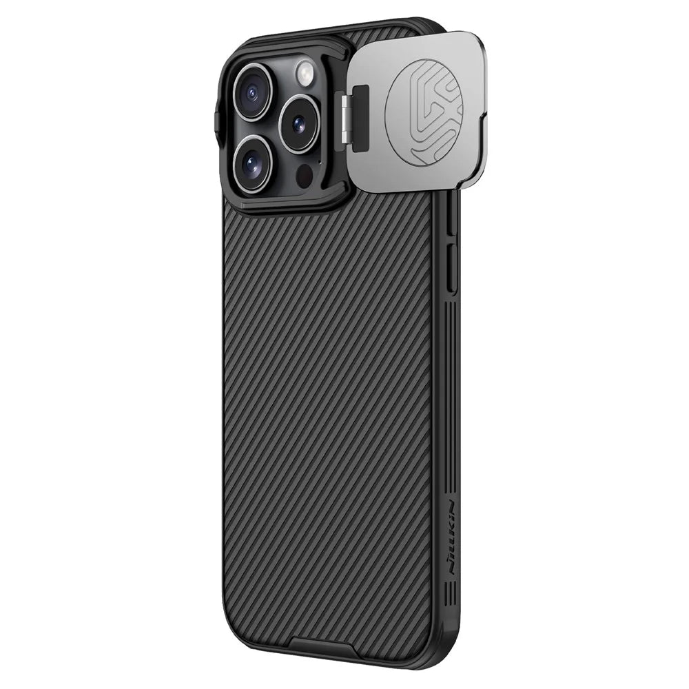 NILLKIN Camshield Prop Magnetic Series for iPhone 16 Pro Max Case Compatible with MagSafe PC+TPU Phone Cover with Camera Cover - Black - Black - 1