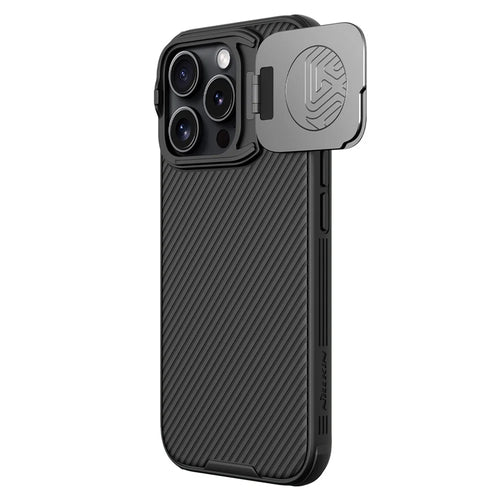 NILLKIN Camshield Prop Series for iPhone 16 Pro Case Slide Camera Protection PC + TPU Phone Cover - Black - 1