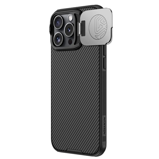 NILLKIN Camshield Prop Series for iPhone 16 Pro Max Case Slide Camera Protection PC + TPU Phone Cover - Black - 1