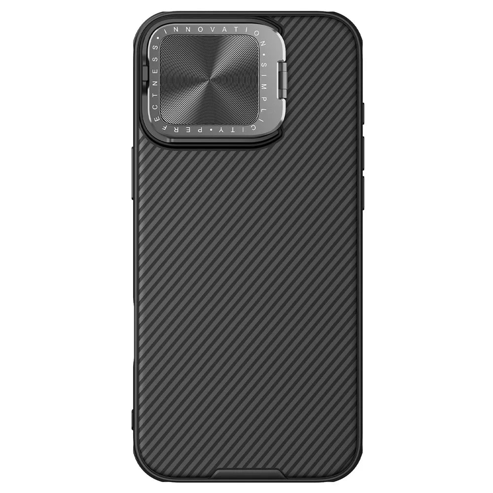 NILLKIN Camshield Prop Series for iPhone 16 Pro Max Case Slide Camera Protection PC + TPU Phone Cover - Black - 3