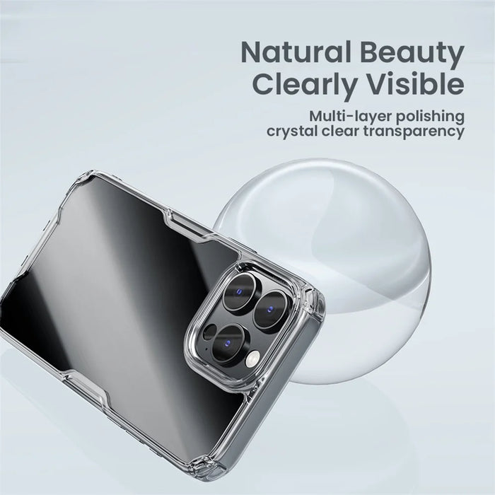 NILLKIN Nature Pro Series for iPhone 16 Pro Max Clear Case PC+TPU Phone Back Cover - Transparent - 6