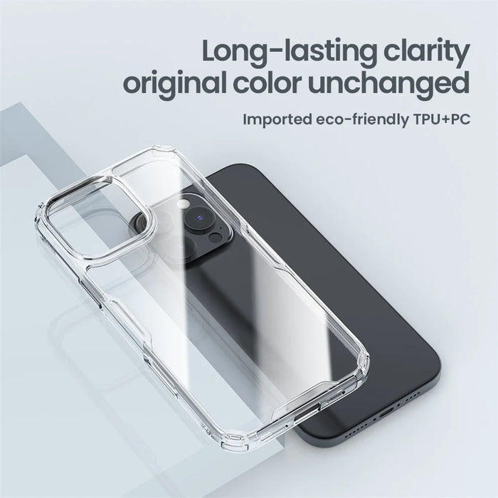 NILLKIN Nature Pro Series for iPhone 16 Pro Max Clear Case PC+TPU Phone Back Cover - Transparent - 7