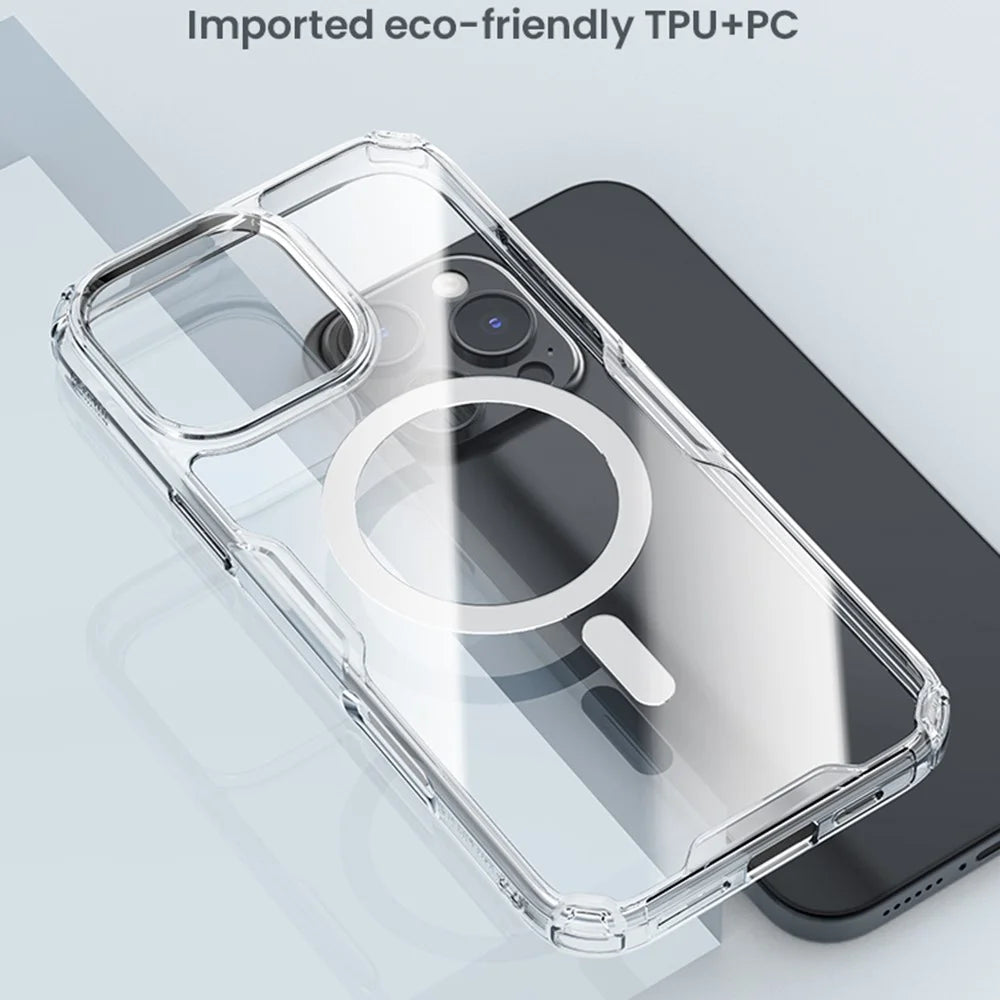 NILLKIN Pro Series for iPhone 16 Pro Case Compatible with MagSafe TPU+PC Ultra Clear Phone Case - Transparent - 6