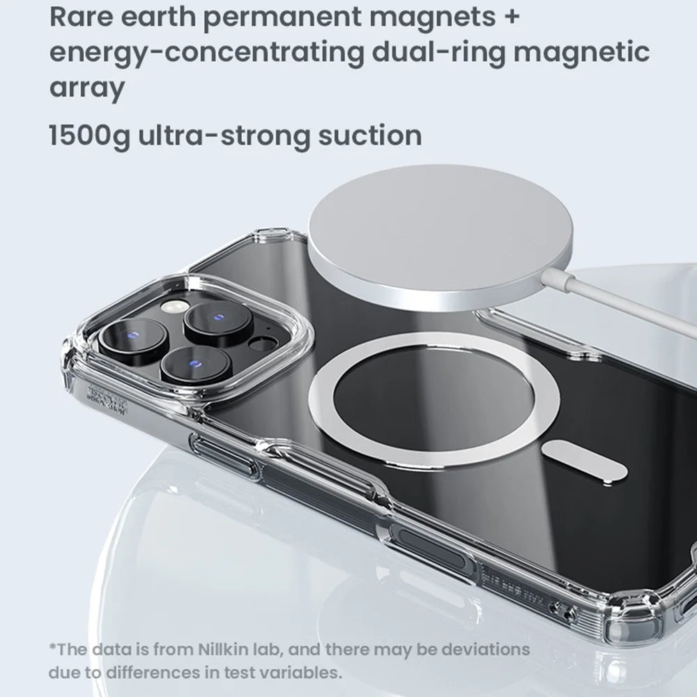 NILLKIN Pro Series for iPhone 16 Pro Case Compatible with MagSafe TPU+PC Ultra Clear Phone Case - Transparent - 7