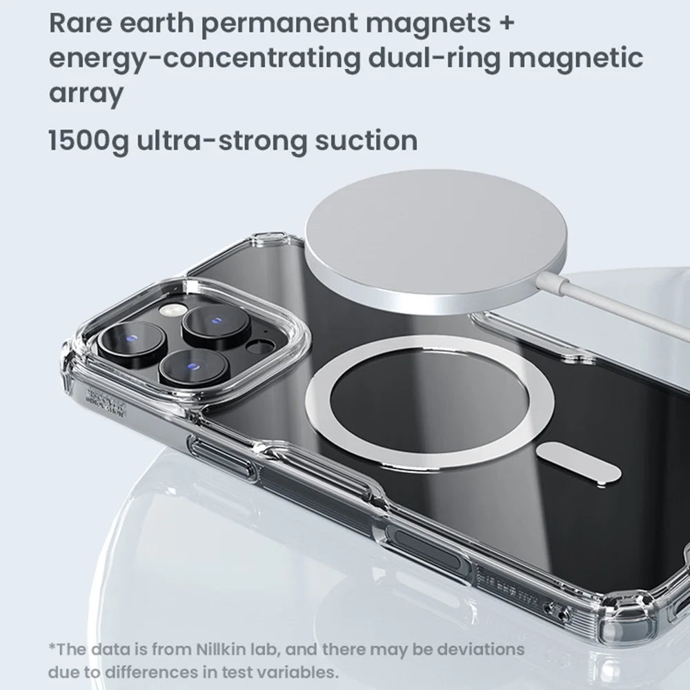 NILLKIN Pro Series for iPhone 16 Pro Max Case Compatible with MagSafe TPU+PC Ultra Clear Phone Case - Transparent - 7