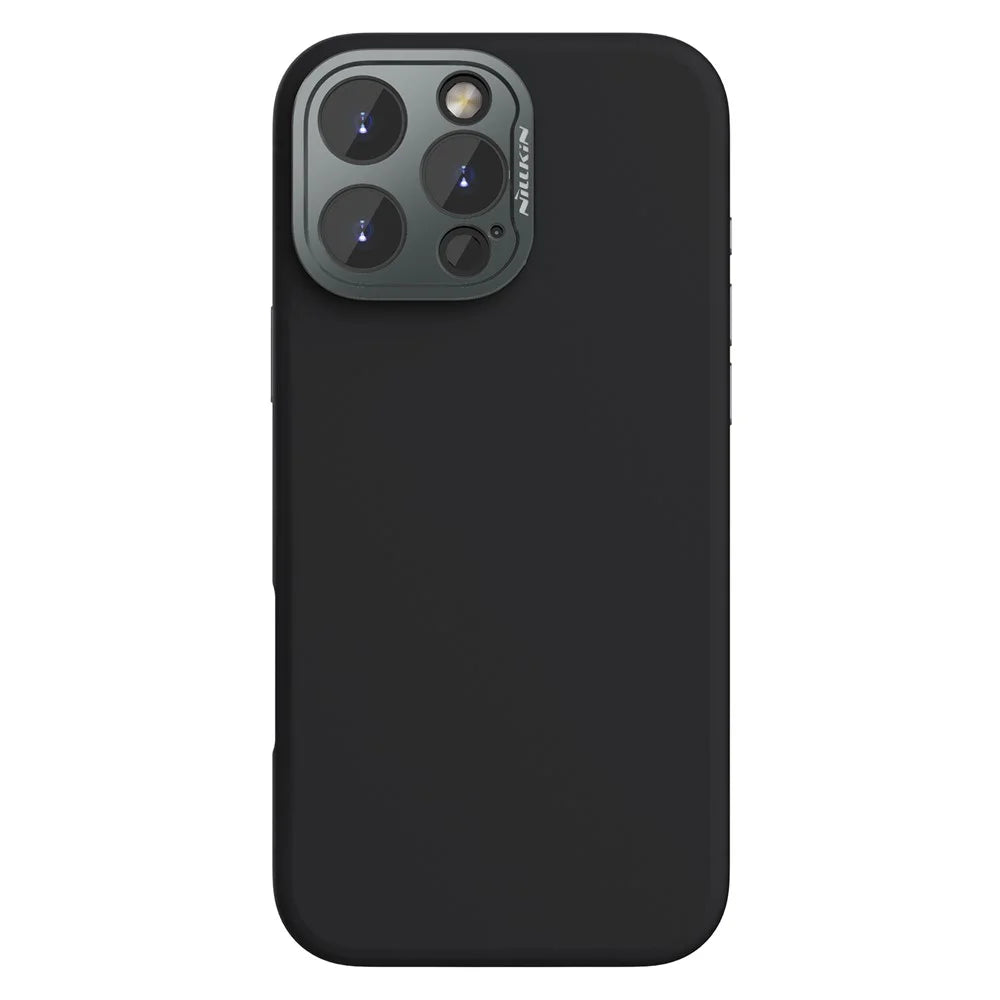NILLKIN Lenswing Prop For iPhone 16 Pro Max Case Compatible with MagSafe Camera Lens Frame Kickstand Soft Silicone Phone Cover - Black - 2