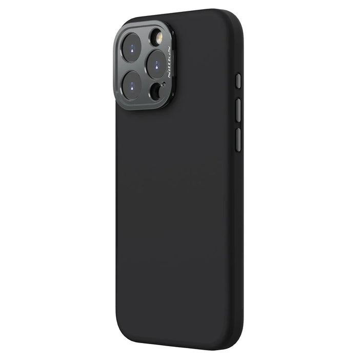 NILLKIN Lenswing Prop For iPhone 16 Pro Max Case Compatible with MagSafe Camera Lens Frame Kickstand Soft Silicone Phone Cover - Black - 4