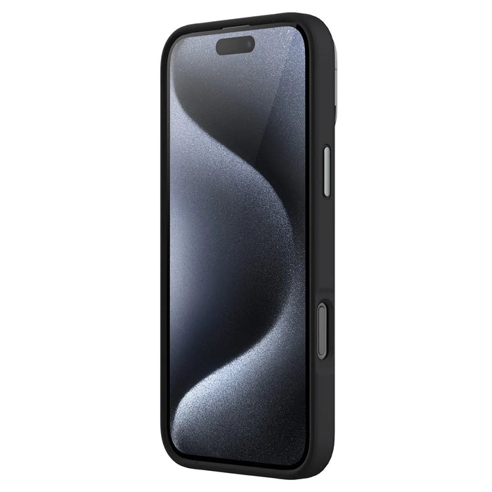 NILLKIN Lenswing Prop For iPhone 16 Pro Max Case Compatible with MagSafe Camera Lens Frame Kickstand Soft Silicone Phone Cover - Black - 5