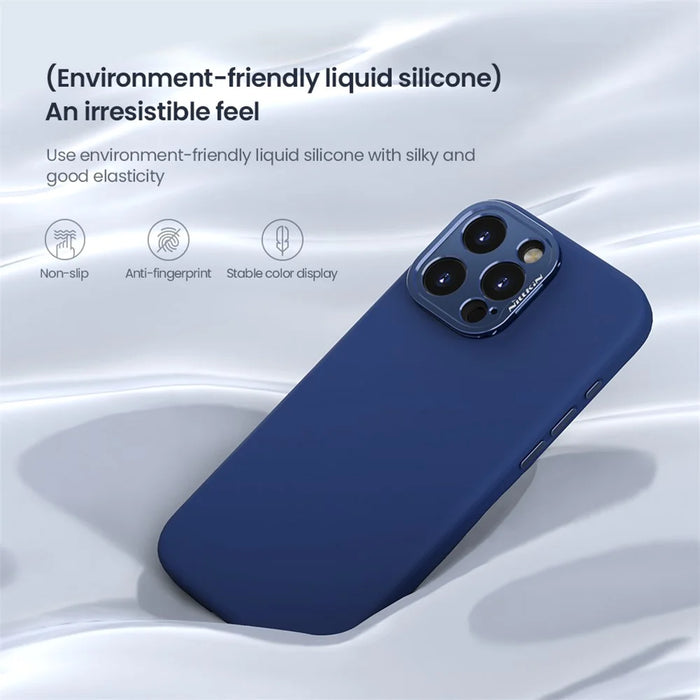 NILLKIN Lenswing Prop For iPhone 16 Pro Max Case Compatible with MagSafe Camera Lens Frame Kickstand Soft Silicone Phone Cover - Black - 7