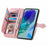 For Samsung Galaxy S24 FE Zipper Wallet Case with Strap Flower Imprint PU Leather Phone Cover - Pink - 2