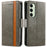 For Samsung Galaxy S24 FE Phone Cases CASENEO PU Leather Cover Stand with RFID Blocking Wallet - Grey - 1