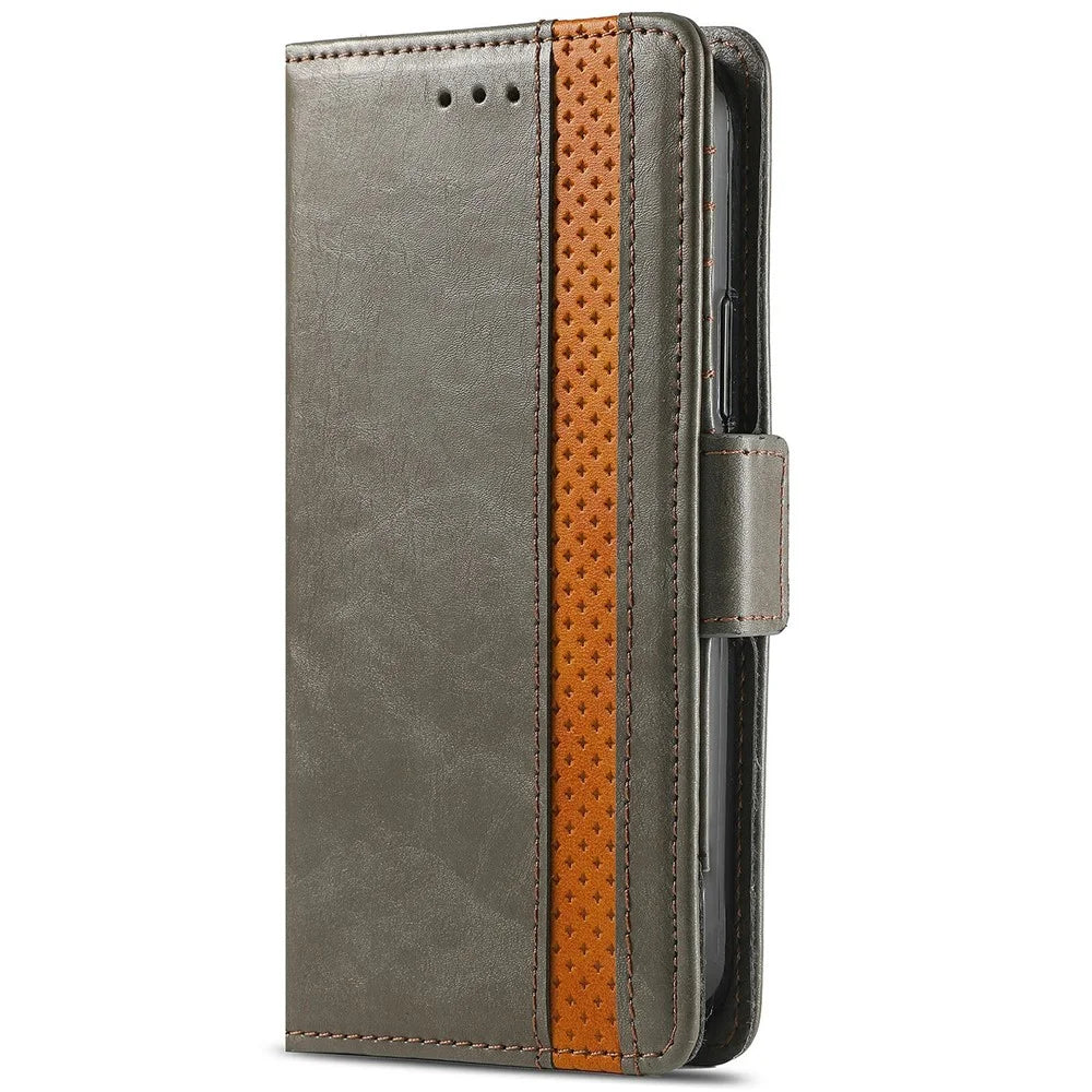 For Samsung Galaxy S24 FE Phone Cases CASENEO PU Leather Cover Stand with RFID Blocking Wallet - Grey - 6