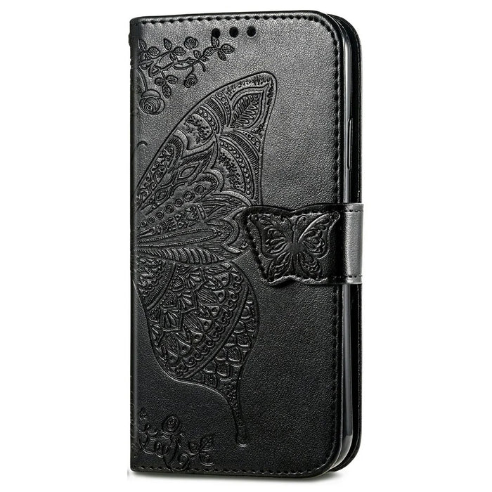 For Samsung Galaxy S24 FE Case PU Leather Wallet Phone Cover Butterfly Pattern - Black - 5