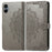 For Samsung Galaxy A06 4G Case Mandala Embossed Design Leather Wallet Phone Cover - Grey - 1