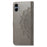 For Samsung Galaxy A06 4G Case Mandala Embossed Design Leather Wallet Phone Cover - Grey - 6