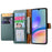 For Samsung Galaxy A06 4G Case RFID Blocking Zipper Pocket Leather Wallet Phone Cover - Green - 2
