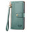 For Samsung Galaxy A06 4G Case RFID Blocking Zipper Pocket Leather Wallet Phone Cover - Green - 5