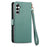 For Samsung Galaxy A06 4G Case RFID Blocking Zipper Pocket Leather Wallet Phone Cover - Green - 6