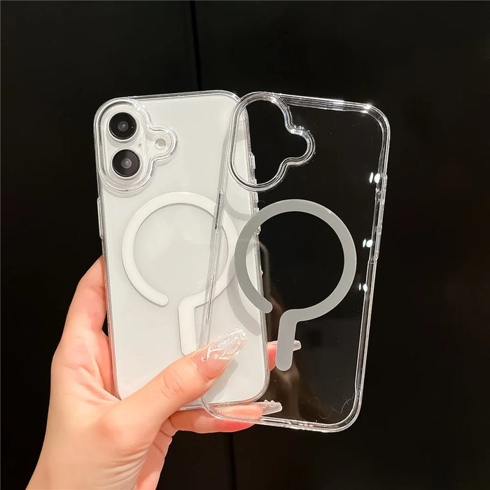 For iPhone 16 Plus Case Compatible with MagSafe Protective TPU+PC Phone Cover - White - 4