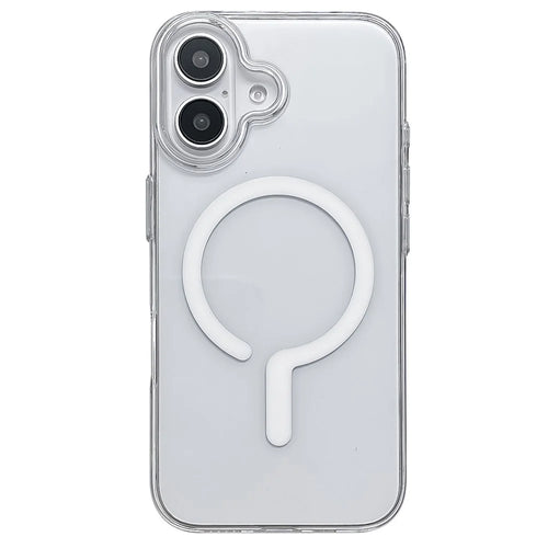 For iPhone 16 Case Compatible with MagSafe Protective TPU+PC Phone Cover - White - 1