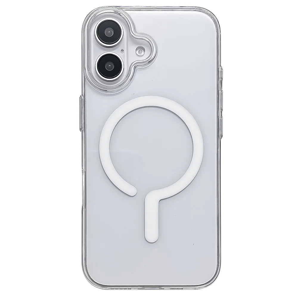 For iPhone 16 Case Compatible with MagSafe Protective TPU+PC Phone Cover - White - 1