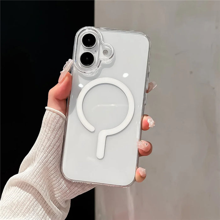 For iPhone 16 Case Compatible with MagSafe Protective TPU+PC Phone Cover - White - 2