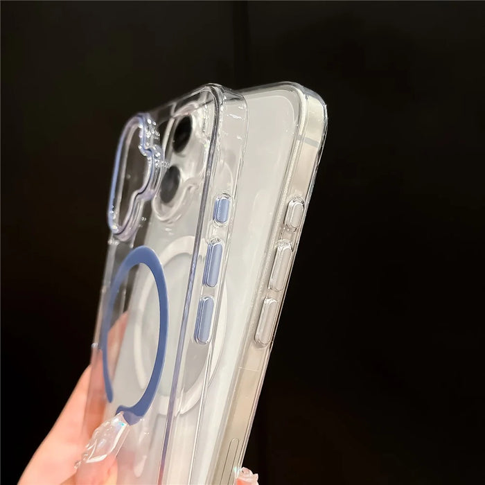 For iPhone 16 Case Compatible with MagSafe Protective TPU+PC Phone Cover - White - 7