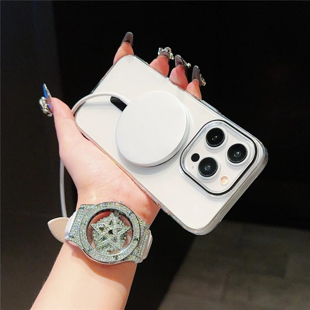 For iPhone 16 Pro Max Case Compatible with MagSafe Protective TPU+PC Phone Cover - Sapphire - 4