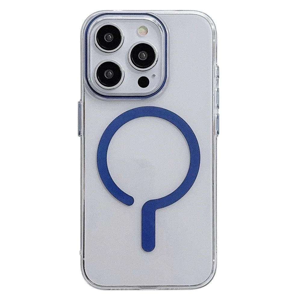 For iPhone 16 Pro Case Compatible with MagSafe Protective TPU+PC Phone Cover - Sapphire - 1