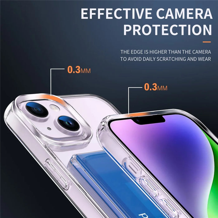 For iPhone 15 Case Protective TPU Phone Cover with Card Holder - 5