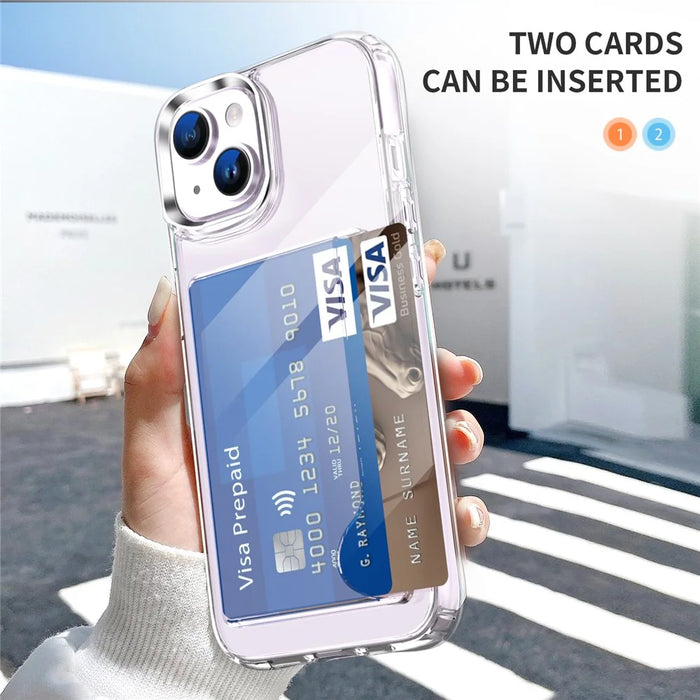 For iPhone 15 Case Protective TPU Phone Cover with Card Holder - 6
