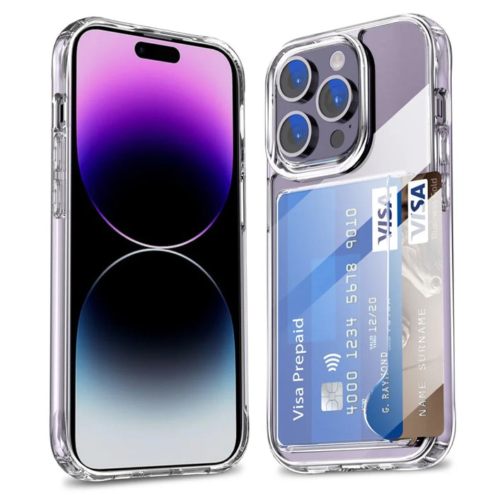 For iPhone 15 Pro Max Case Protective TPU Phone Cover with Card Holder - 1