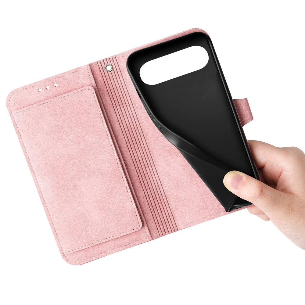 For OnePlus Nord 4 Zipper Wallet Case with Strap Flower Imprint PU Leather Phone Cover - Pink - 5