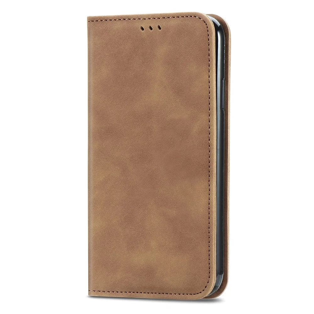 For OnePlus Nord 4 Leather Case with Card Holder Magnetic Absorption Phone Cover - Brown - 5