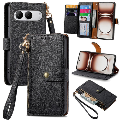 For OnePlus Nord 4 Case RFID Blocking Zipper Pocket Leather Wallet Phone Cover - Black - 1