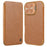 NILLKIN Qin Prop Series for iPhone 16 Leather Case Lens Kickstand Phone Cover - Brown - 1