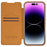 NILLKIN Qin Prop Series for iPhone 16 Leather Case Lens Kickstand Phone Cover - Brown - 2