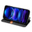 For HMD Pulse Pro PU Leather Case Rhombus Imprint Wallet Stand Phone Cover - Black - 3