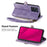 For HMD Pulse Pro Zipper Wallet Case Geometry Lines Leather Phone Cover with Strap - Light Purple - 3