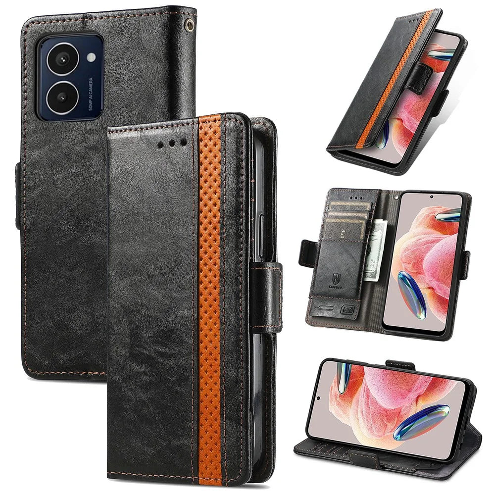 For HMD Pulse Pro Phone Cases CASENEO PU Leather Cover Stand with RFID Blocking Wallet - Black - 1