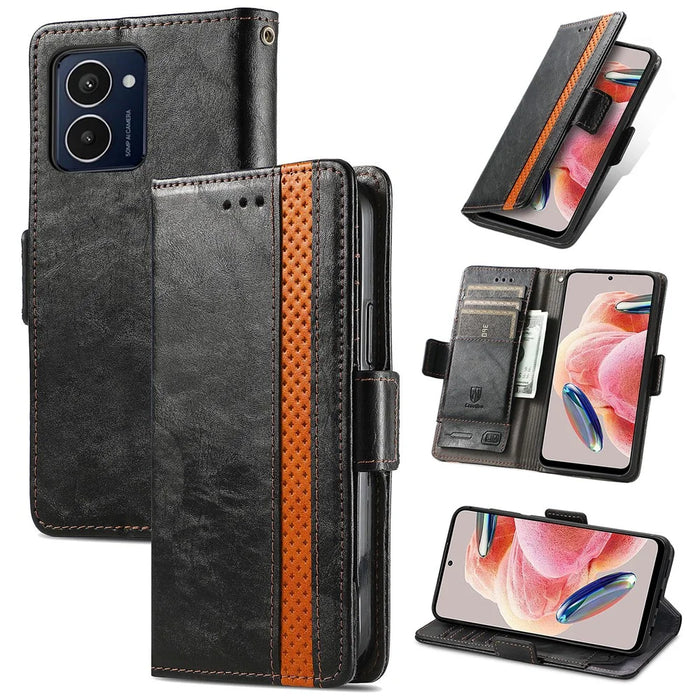 For HMD Pulse Pro Phone Cases CASENEO PU Leather Cover Stand with RFID Blocking Wallet - Black - 1