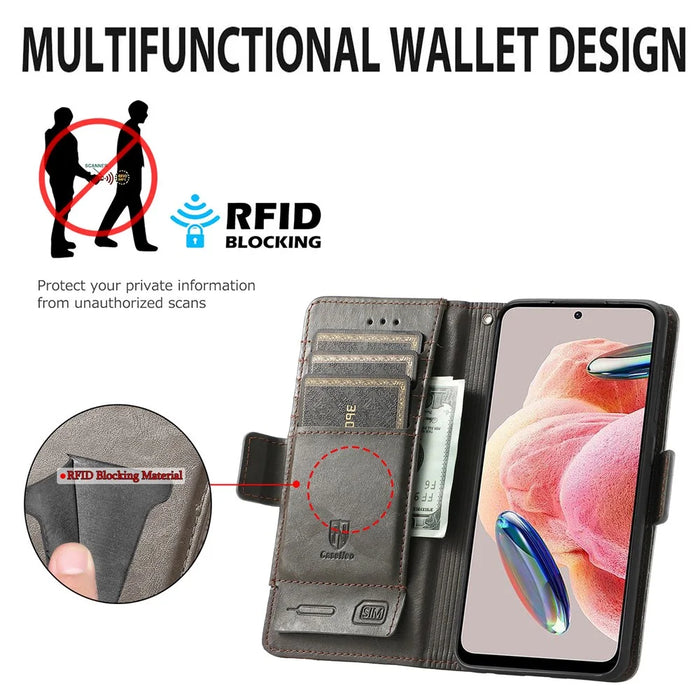 For HMD Pulse Pro Phone Cases CASENEO PU Leather Cover Stand with RFID Blocking Wallet - Black - 5
